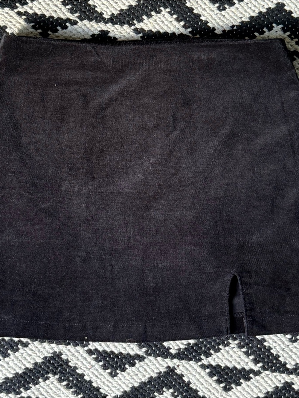 Forever 21 Black O-Ring Zip Up Mini Skirt with Front Slit